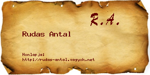 Rudas Antal névjegykártya